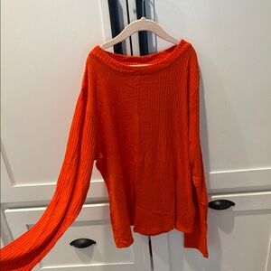 Pilcro Bright Orange Knit Sweater